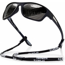 Polarized Sports Sunglasses for Men UV400 Protection Wrap Around Driving Fishing
