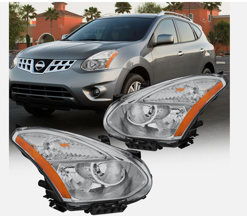 Headlights For 2008-2013 Nissan Rogue Driver And Passenger