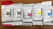 5pk Canon PFI-102 Ink Set 130ml Black Cyan Magenta Yellow MBK PFI102 NEW GENUINE