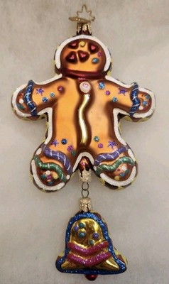 2002 Christopher Radko Spice Frost Folks 6'' Gingerbread  Glass Ornament, Mint!