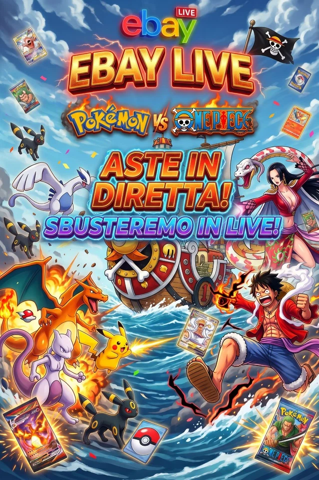 ⚡️ LIVE EBAY: Aste Hight end! Carte singole Pokemon e One Piece