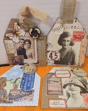  4 HANDMADE STURDY JOURNAL CARDS FOR YOUR SCRAPBOOK/JUNK /ART JOURNAL 1