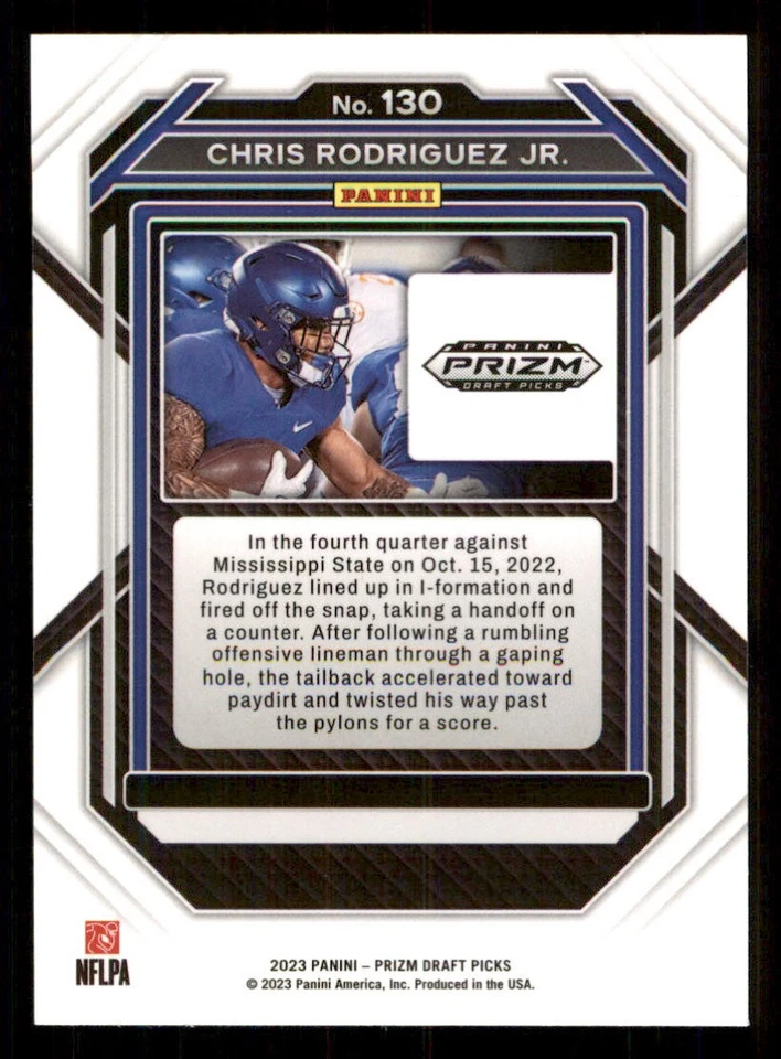 2023 Panini Prizm Draft Picks #130 Chris Rodriguez Jr. - Image 2 of 2
