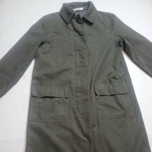Chaiken, olive light weight  trench button up coat sz 4 - Picture 1 of 10