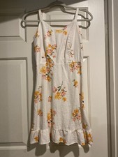 Old Navy Sleeveless Cami Ruffle Dress Women’s Size Small Linen Blend Floral B82