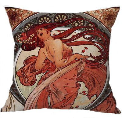 Kissenbezug Canvas-Stoff Jugendstil Alphonse Mucha Die Vier Künste: Der Tanz