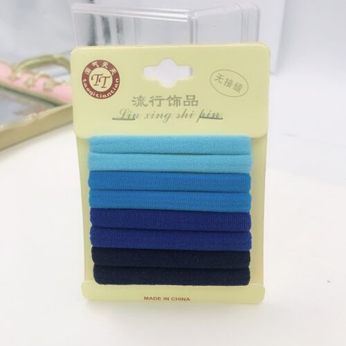 Women Girls colorful 8pc Hair Band Ties Rope Elastic Hairband Ponytail Holder - Picture 16 of 37