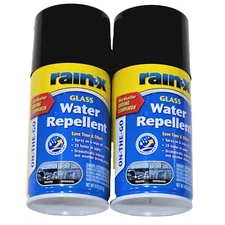 2 Pack Rain X Glass Water Repellent Spray On Wipe Off 9oz