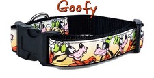 Cartoon dog collar handmade adjustable buckle collar 1" wide or leash fabric