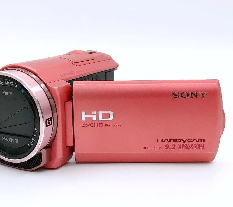 SONY HDR-CX535 P HandyCam Pink Video Camera Internal Memory 32GB Tested  Working