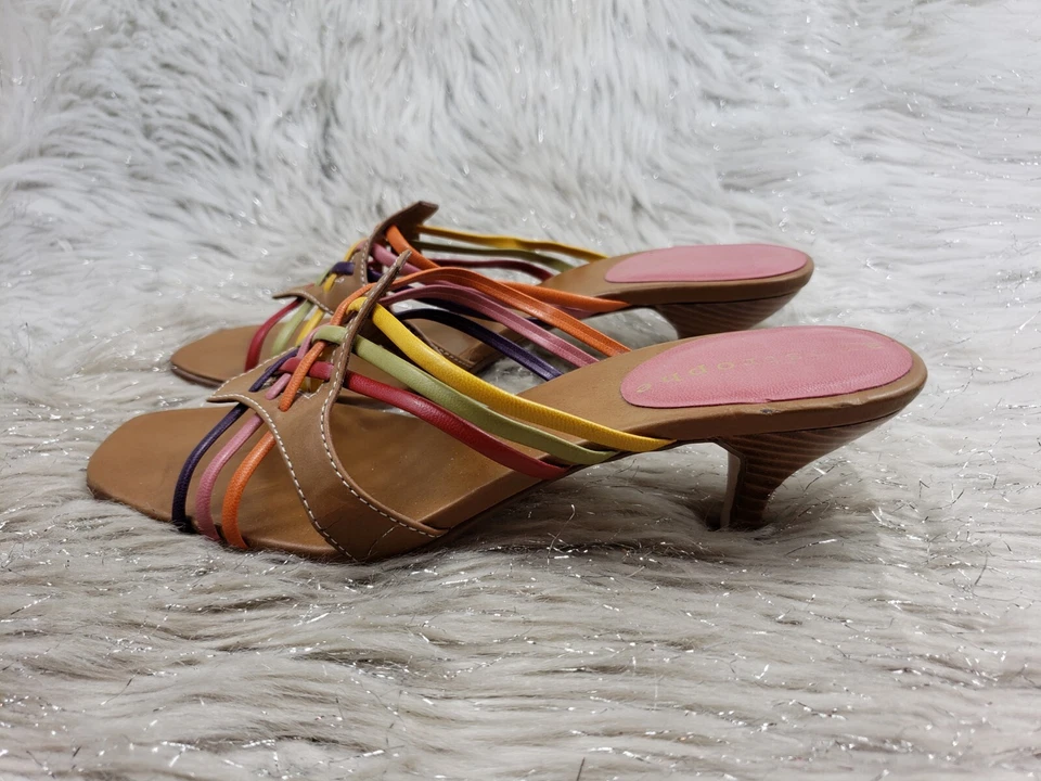 APOSTROPHE Ely Mine Multicolor Slide On Casual Heels Sandals Size 7 Foto 2 de 4