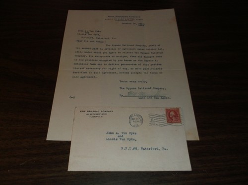 OCTOBER 1912 ERIE RAILROAD LETTER NYPANO RAILROAD NYP&O