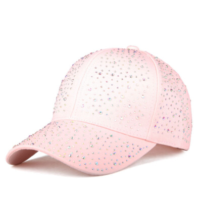 きらきら Women Shiny Rhinestones Baseball Cap Adjustable Casual Sport