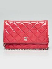 Chanel Pink Quilted Patent Leather Classic WOC Clutch Bag