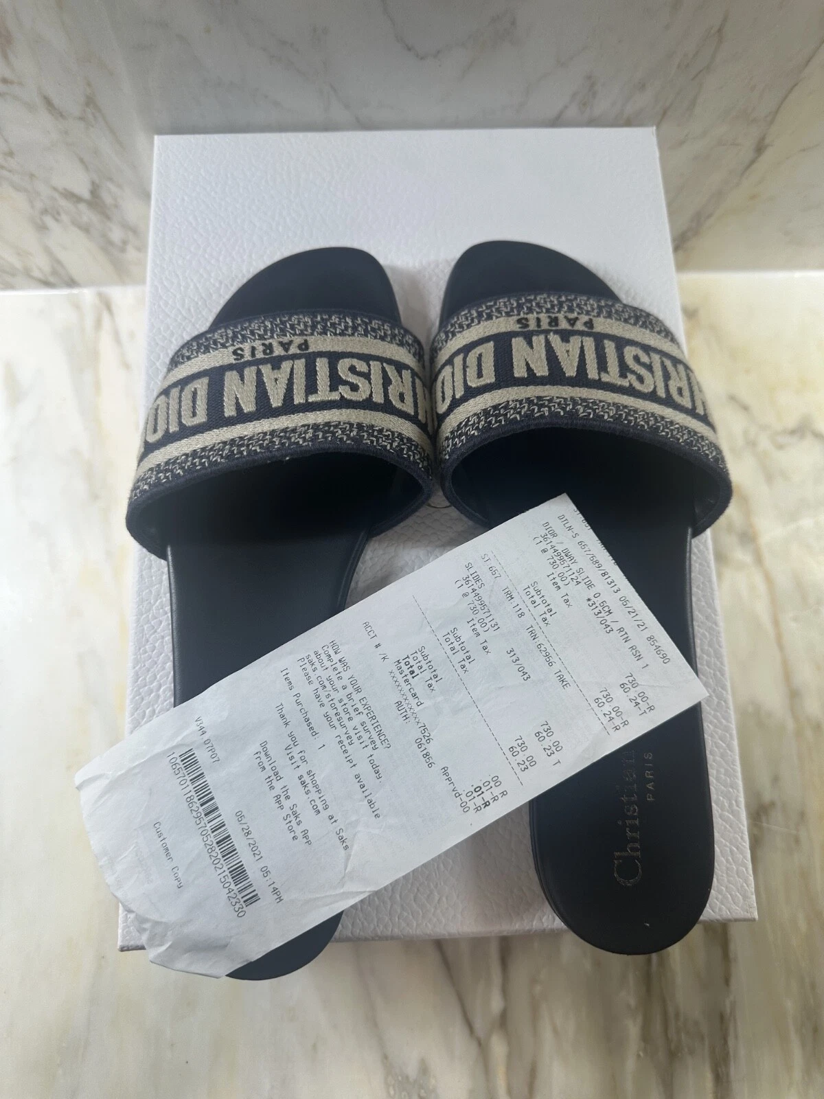 Dior Slides Dway bleu marine, taille 38