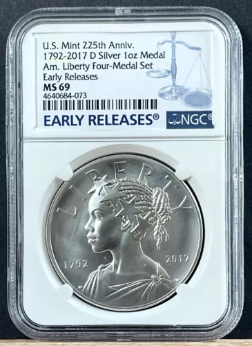1792-2017-American Liberty Medal - Mint State - NGC - MS 69 225th Anniv. US Mint