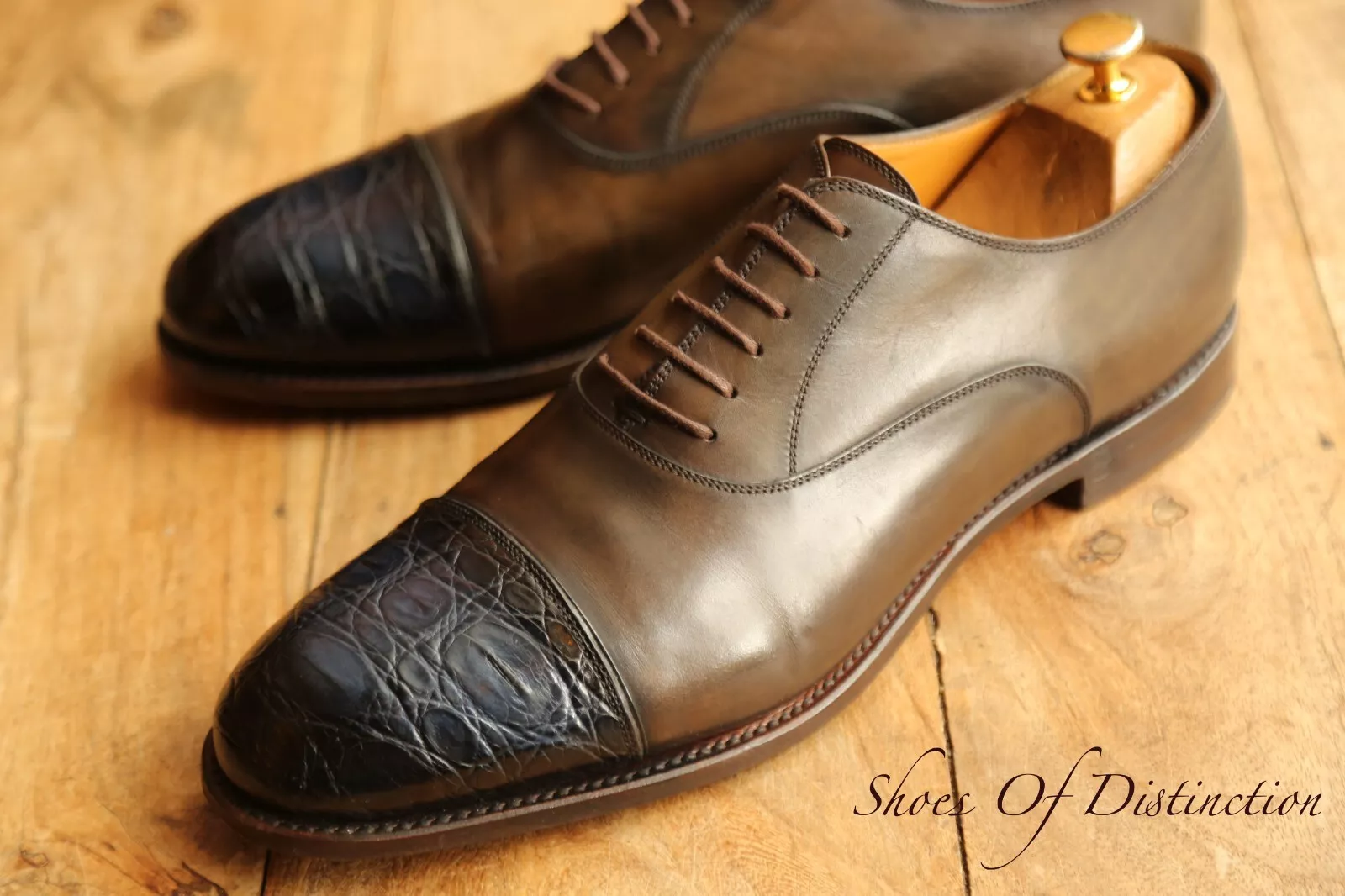 Chaussures Oxford bleu crocodile cuir marron Gucci Royaume Uni 11,5 États Unis 12,5 EU 45,5