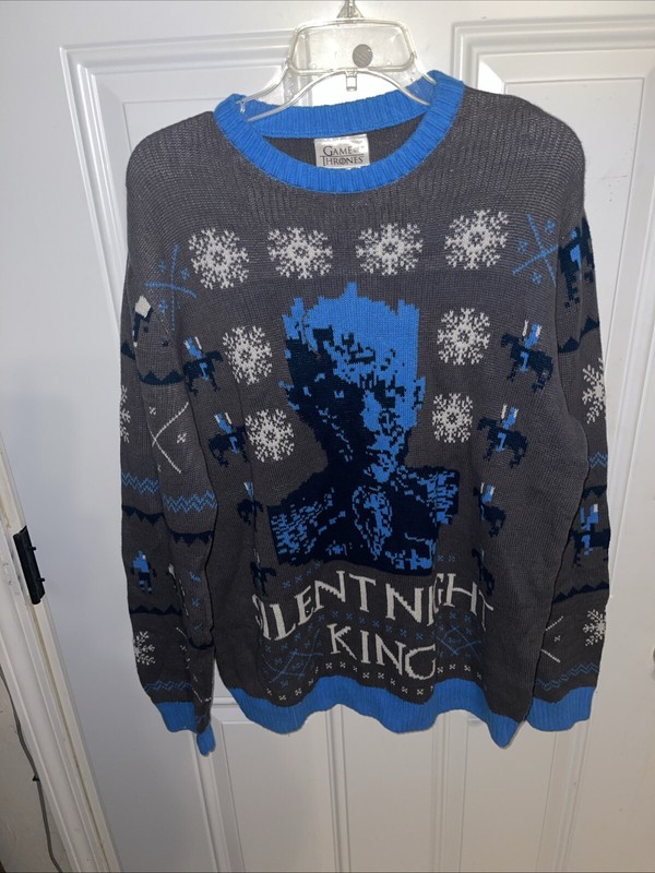 GOT Game of Thrones Silent Night King  Sweater Sweatshirt Large EUC