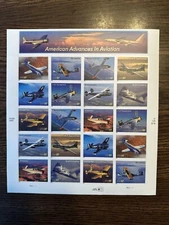 Scott 3916-25 American Advances in Aviation Pane of 20 37¢ Stamps (2005)