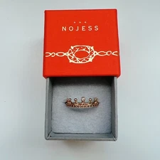 NOJESS by Agete Japan 10K YG 0.01ct Diamond Crown Pinky Ring US Size 3.25-3.5