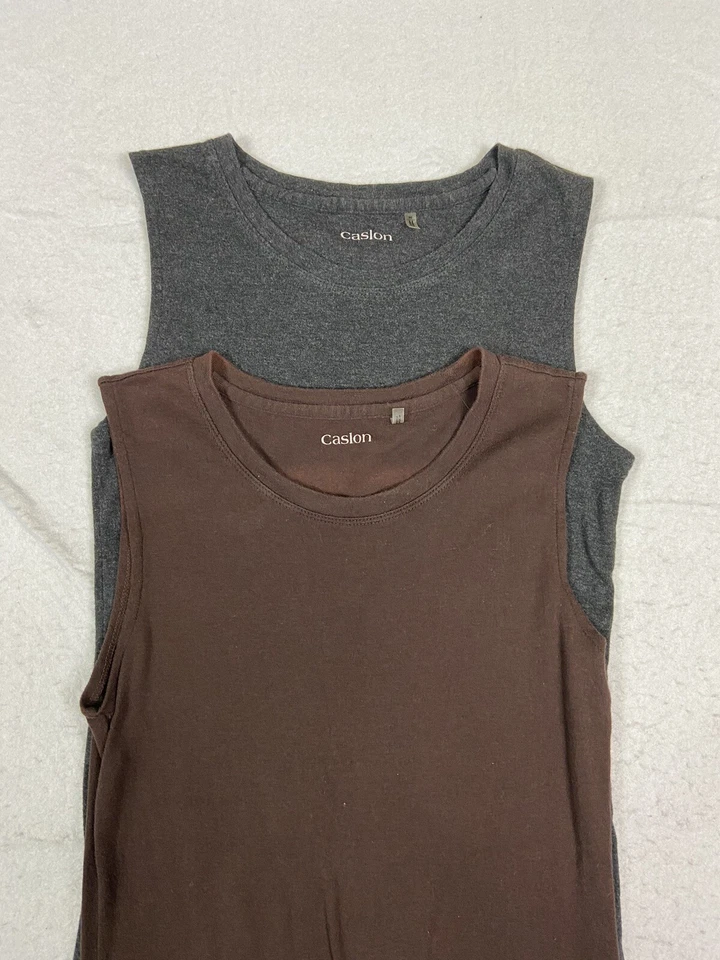 Lote de dos camisetas sin mangas CASLON gris y marrón talla M Foto 2 de 4