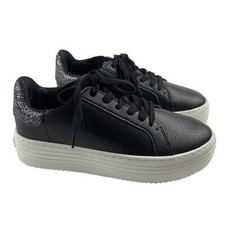 Joy Leather Platform Black Leather Women's Shoes 7.5 W