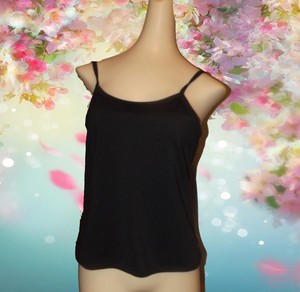 Dressbarn Black Slinky Stretch Shelf Bra Poly Spandex Stretch Tank
