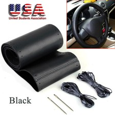 Car Accessories Steering Wheel Cover Black Leather Anti-slip 1538cm Universal Car Accessories Steering Wheel Cover Black Leather Anti-slip 1538cm Universal