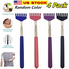 4 Pcs Extendable Stainless Steel Telescoping Back Scratcher Massager Extends 22"