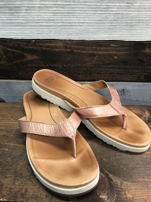 rose gold ugg flip flops