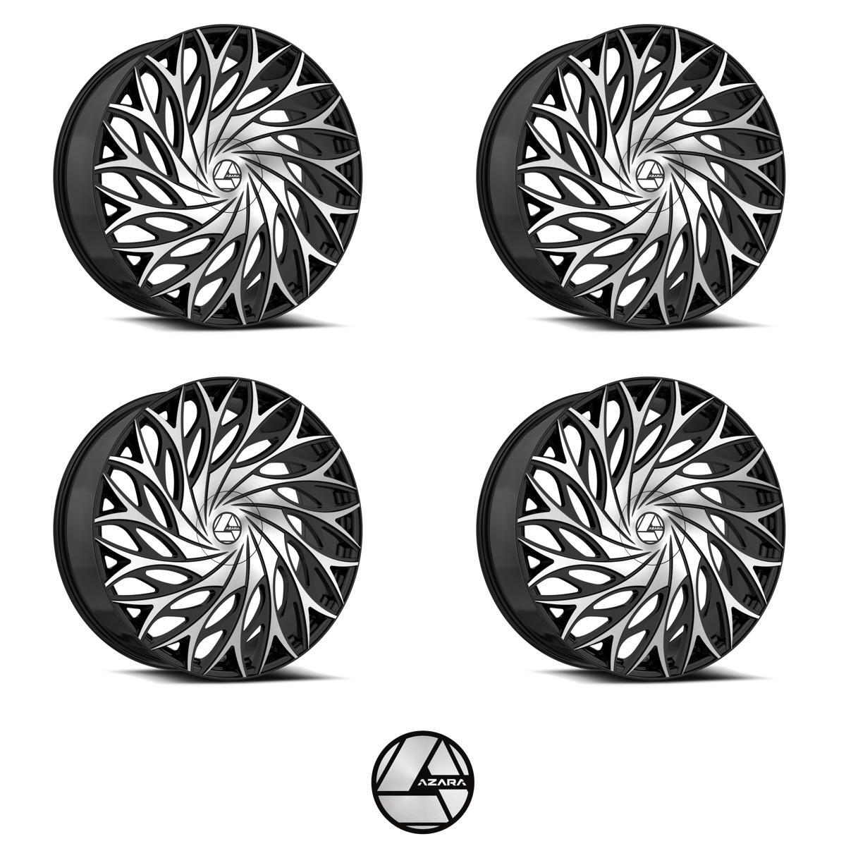 AZARA AZA-525 22 Gloss Black Machined Wheel Tire 265/40R22 AZARA AZA-525 22 Gloss Black Machined Wheel Tire 265/40R22