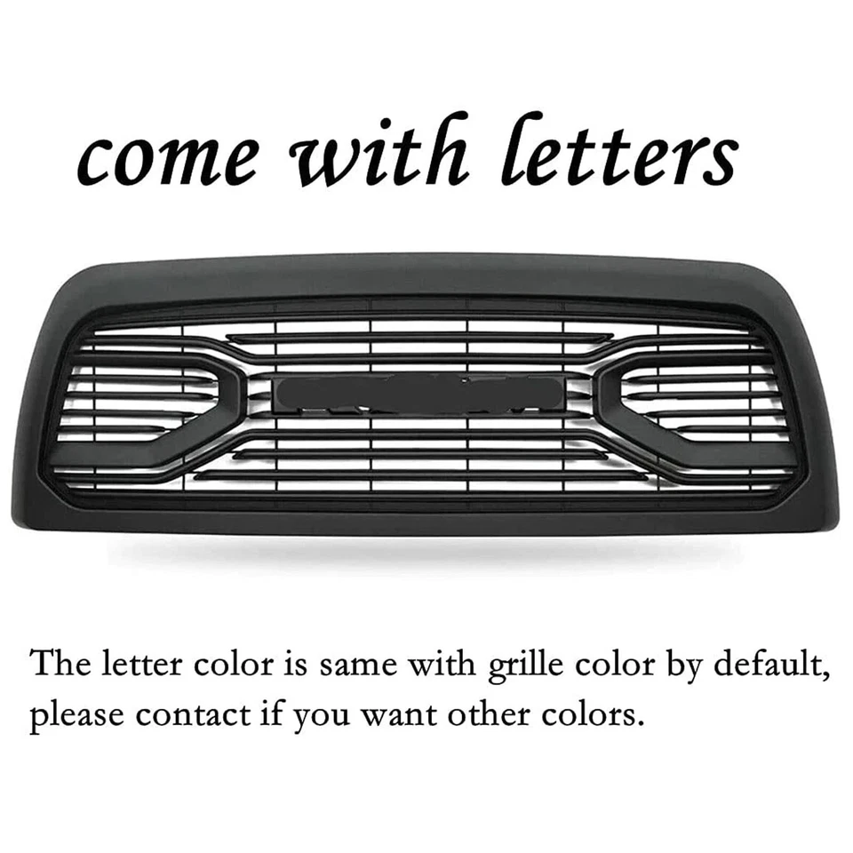 Fit For 2013-2018 Dodge RAM 2500-5500 Limited Front Grille Grill w/Letters Black - Image 2 of 4