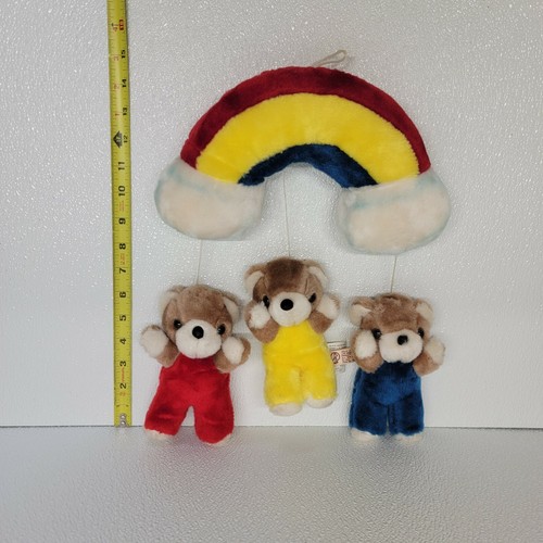 Rare Vintage Jolly Jumper 1983 Rainbow Bears Baby Mobile Yellow Red Blue Hanging - Picture 11 of 12