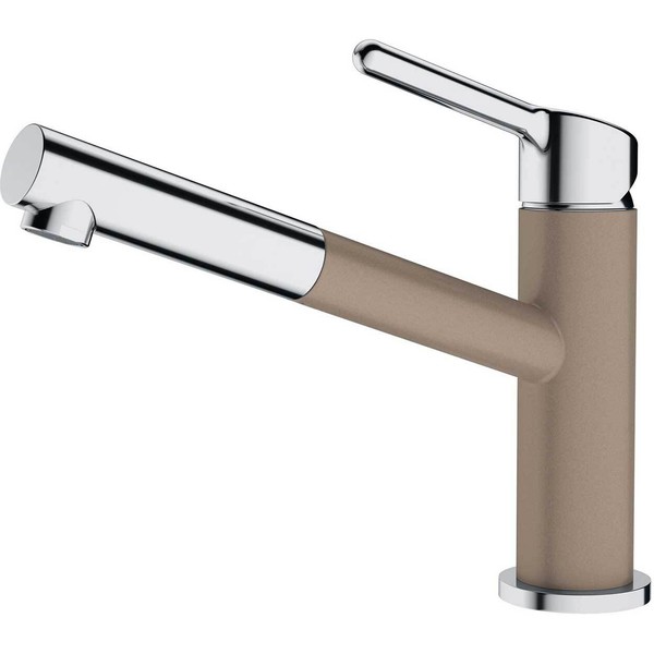 Franke Messing Hochdruck Armatur, Wasserhahn Orbit Zugauslauf Chrom Cashmere Obe-image