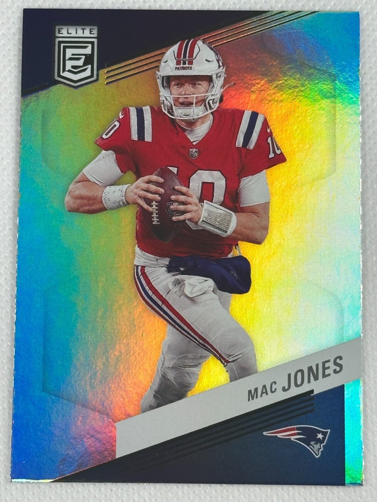2023 Donruss Elite 70 Mac Jones Rainbow Foil New England Patriots Football Card