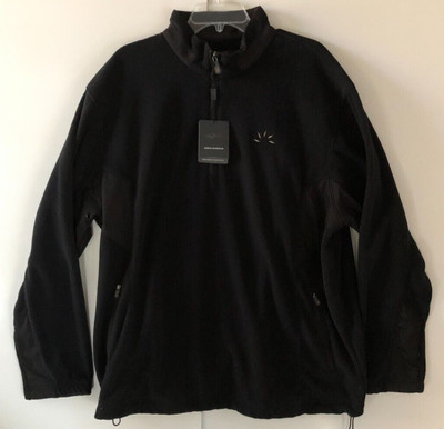Greg Norman Weather Essentials Mens XL Black Fleece Quarter Zip New With Tags