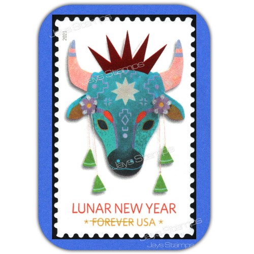 2021 YEAR of the OX Lunar New Year Single -MINT-GENUINE- Stamp Album Ready - Picture 2 of 3