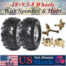 8" Wheels 18x9.50-8 Tire Rim With Hubs Steering Spindles For ATV Buggy Go Kart