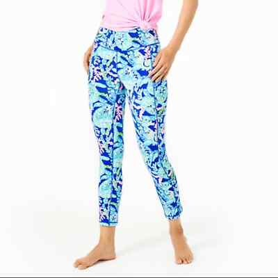 NWT Lily Pulitzer Weekender High Rise Midi Corsica Blue Leggings
