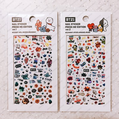 Bts Bt21 Tata Halloween Nail With Nail Sticker Character Nailart