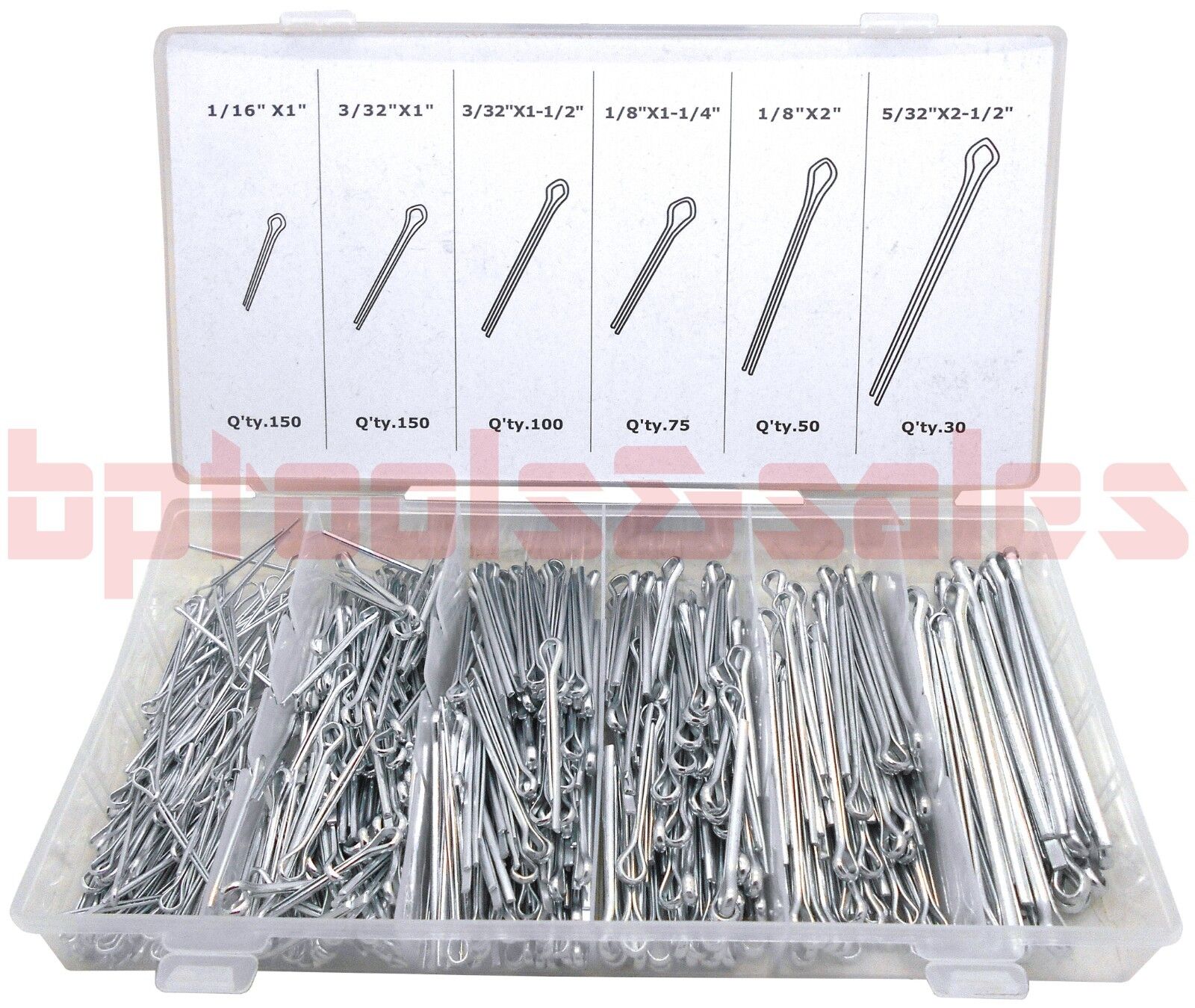 555pc Cotter Pin Assortment Set Clip w Fitting trust Key Sto Credence Kit Tool