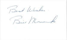 Bill Mosienko signed autographed index card! AMCo! 15724