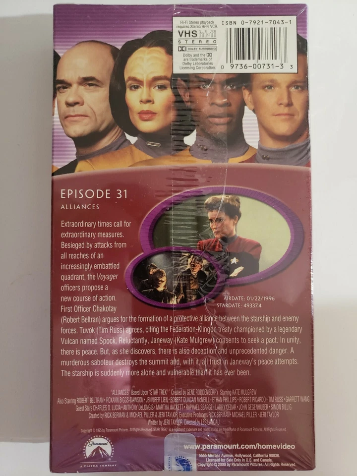 Star Trek Voyager : Alliances VHS 2000 Factory Sealed - Imagem 2 de 3