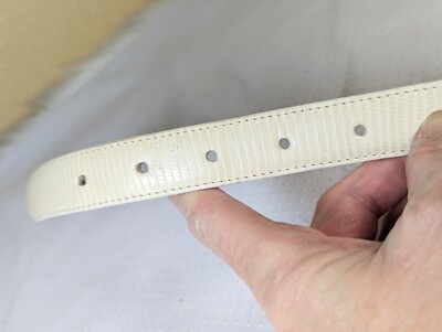 Vintage Brighton Leather Belt Cream White Size M/30 | eBay display picture 3