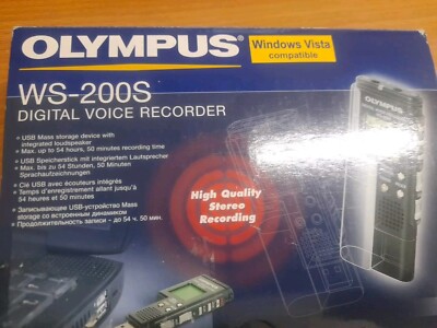 Olympus WS-200S Digital Recorder GETESTET FUNKTIONIERT mit Zubehör. Brandneu