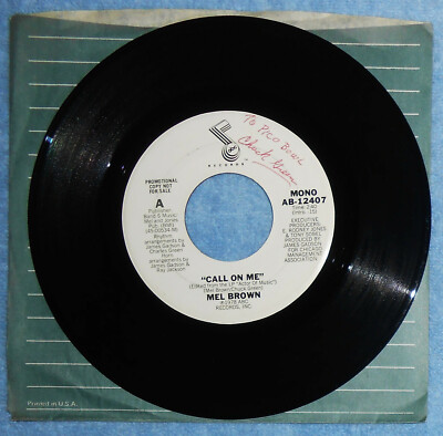 MEL BROWN - Call On Me, Never Released, Northern Soul, Dance, Promo 45, NM