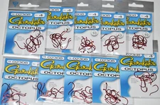 10 packs gamakatsu octopus hook size 4 10 per pack # 02308 red versatile hooks