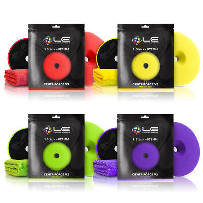 Liquid Elements Centriforce V2 Polierpad Set 4x Polierschwamm 75mm + 4x Tücher