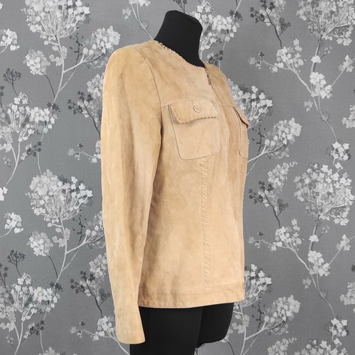 GERRY WEBER CLASSIC LOOK BEIGE SUEDE JACKET. SIZE: XL / UK 14/ DE 40/ US 10 - Imagen 3 de 4