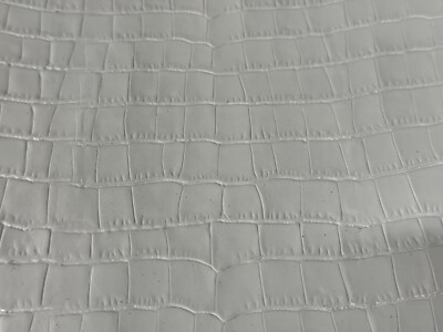 Echt Leder halbe Haut KROKODIL OPTIK weiss Premium Qualität 1,05qm (45,00 /qm)